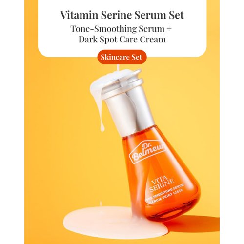 Dr. Belmeur Vitamin Serine (Serum Set, 2.5fl oz, 3 Pieces) - Lightweight Ampoule for Radiant, Clear Complexion. Korean Skincare by LG Beauty. Vitamin C & B3, Provitamin B5, Hyaluronic Acid.