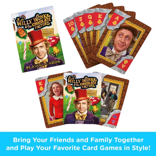 Aquarius Willy Wonka Playing Cards - Willy Wonka Themed Deck of Cards for Your Favorite Card Games - Officially Licensed Willy Wonka Merchandise & Collectibles