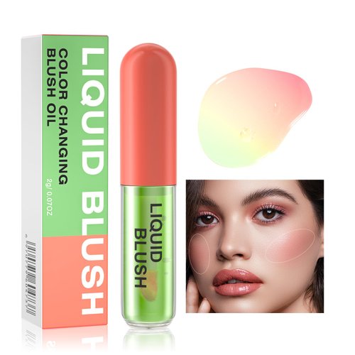 YCLUOYANG-Color Changing Blush Oil, Liquid Blush Oil for Cheeks, Long-lasting Color Pigments, Clear Blush For All Skin Tones
