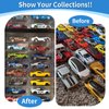 100Pcs Clear Display Case, Assemble Countertop Display Box, Cube Organizer Stand Dustproof Protector Box Showcase for Action Figures Toys Collectibles, 1/64 Scale Model Car
