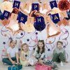 ZERODECO Birthday Decorations for Women, Navy Blue Rose Gold Birthday Party Decorations Happy Birthday Banner Paper Pompoms Balloon for Boys Girls Men Women Birthday Party Decorations Supplies