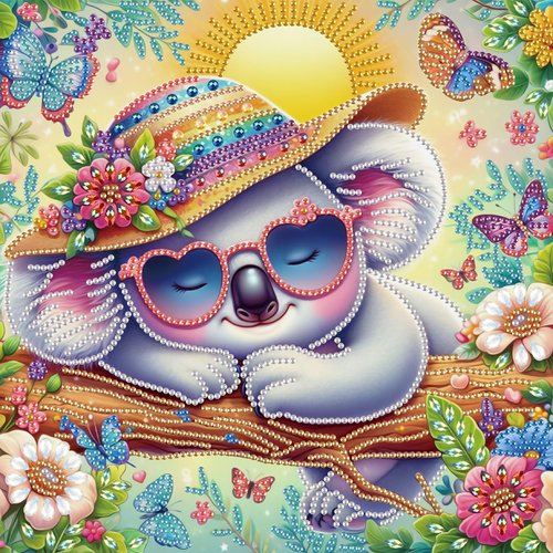 MVVMTOP Diamond Painting Art Kit, DIY Koala and Plant 5D Diamond Painting Special Shape Drills Diamond Painting Mosaic Making Craft, Suitable for Home Wall Decor Art Gift