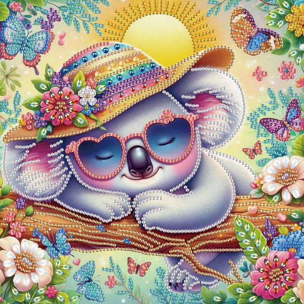 MVVMTOP Diamond Painting Art Kit, DIY Koala and Plant 5D Diamond Painting Special Shape Drills Diamond Painting Mosaic Making Craft, Suitable for Home Wall Decor Art Gift