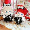 niannyyhouse 20cm Plush Doll Clothes Headband White Hoodie Black Strap Dress Backpack 8in Doll Clothing