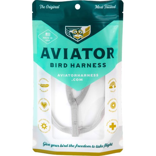 The AVIATOR Pet Bird Harness and Leash: Medium Silver