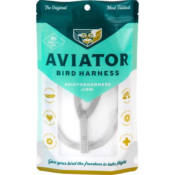 The AVIATOR Pet Bird Harness and Leash: Medium Silver