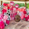 Cowgirl Cow Balloons Garland Kit Hot Pink Silver Balloons 4D Balloons for Baby Shower Birthday Farm Western Cowgirl Disco Theme Party Supplies Decorations
