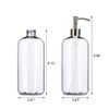 Refillable 32oz Dispenser Plastic Bottle 2pack with Steel Pumps, 1 Liter Crystal Clear Multi-Use Empty Container with Funnel for Shampoo, Conditioner, Body Wash, Liquid Hand Soap, Lotion