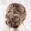 Catery Bride Wedding Hair Comb Rhinestones Braid Headpieces Bridal Hair Accessories for Women and Girls Pack of 2 (Rose Gold)