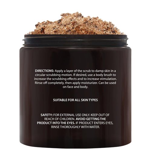 Brooklyn Botany Dead Sea Salt and Arabica Coffee Body Scrub 10 oz - Moisturizing and Exfoliating Body, Face, Hand, Foot Scrub - Fights Stretch Marks, Fine Lines, Wrinkles - Great Gifts for Women & Men