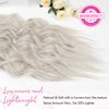 REECHO Clip in Hair Extensions, 4PCS Blonde Hair Extensions 24" Thick Long Beach Waves hair extensions HE003 Invisible Lace Weft Natural Soft Hairpieces for Women – Platinum Blonde