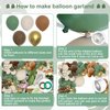 PERPAOL 148pcs Woodland Safari Jungle Wild One Balloon Garland Arch Kit Sage Green and Brown Sand white Balloons with Palm Leaves for Tropical Boho Birthday Party Supplies Baby Shower Decorations