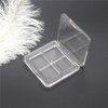 3Pcs Empty Eyeshadow Palette Box Clear Plastic DIY Refillable 4 Grids Makeup Eyeshadow Powder Blush Lipstick Containers Square Small Case for Women Daily and Travel Use