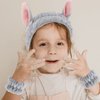 YISSION 6Pcs Face Wash Headbands and Wristbands Set Bunny Ears Headbands Spa Headband Makeup Headband Skincare Headbands with Wristbands for Women Girls Washing Face(Gray)