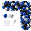 Dark Blue, Navy Blue Black Silver Balloon Garland Kit - 117PCS Royal Blue Black Balloons16ft Arch Holder Tools for boy Men 30th 40th 50th Birthday Graduation Retirement Party Decors