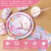 Mermaid Birthday Party Supplies Plates and Napkins Set for 24 Guests, Mermaid Tableware Set Includes 9''&7'' Paper Plate,Cup,Napkin,Straw, Mermaid Party Decorations (Mermaid Set)