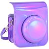 Sunmns Mini 12 Instant Camera Case, PU Leather Protective Compact Case Compatible with Instax Mini 12 Instant Camera (Bright Purple)