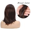 Sallcks Short Brown Wig for Women Side Part Natural Straight Synthetic Hair Replacement Wig Mixed Brown Cosplay Costume Wigs