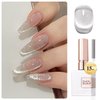Double Rhythm 0.5 OZ Cat Eye Gel Polish with Magnet 15ML Holographic Glitter Shimmer Translucent Jelly Color Magnetic Nail Polish Salon DIY at Home (MC1019)