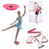 Leg Stretching Strap and Ballet Balance Board, 2 Pc. Set, Stretching, Disc Core Trainer and Flexibility Equipment for Dance, Gymnastics, Cheer or Figure Skating, Portable
