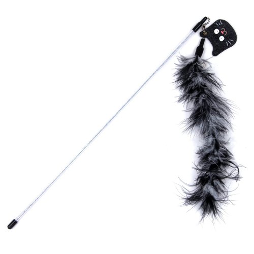 Touchcat 'Fox-Tail' Cat Teaser with Durable Glittered Cat Wand for Premium Cat Chaser Engaging Fun