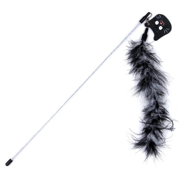 Touchcat 'Fox-Tail' Cat Teaser with Durable Glittered Cat Wand for Premium Cat Chaser Engaging Fun