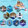 Swimbobo Toddler Pool Float with Seat Boat Inflatable Ride-on Airplane Pirates Sharks Car for Kids Outdoor Toys(White Airplane)