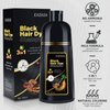 BELEZALIB Black Hair Dye Shampoo for Gray Hair, Instant 3-in-1 Color Shampoo for Women and Men, Herbal Ingredients, 100% Grey Coverage, 500ML