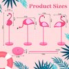 4Pcs Flamingo Wood Tall Standing Block Set Christmas Pink Flamingo Table Sign Tropical Bird Table Centerpieces Toppers for Home Office Desk Tier Tray Decor Party Supplies