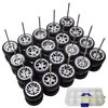 1/64 Wheels and Tires Set, 10-Pack 1 64 Scale Wheels with 10 for 1/64 Diecast Cars Upgraded and Modified Rubber Tires(Diameter 0.43in/11mm) (Silver Plated)
