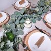 Winlyn 5.9' Long Faux Leaves Greenery Artificial Silver Dollar Eucalyptus Garland in Grey Green Wedding Arch Swag Backdrop Garland Doorways Table Runner Garland Indoor Outdoor
