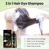JUANCHI Organic Natural Hair Dye Shampoo 3 in 1 for Gray Hair, 16.9 Fl Oz (500 ml), Black -for Women Men, Easy to Use, Long-Lasting, Paraben Free