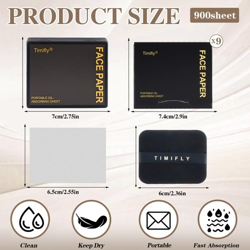 1000pcs Oil Blotting Sheets for Face, Clean and Clear Oil Absorbing Sheets, Oil Blotting Papers for Face(Black)