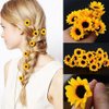 BinaryABC Sunflower Hair Pins Hair Clips for Bridal Wedding Party, Bridesmaids, Proms (10Pcs) (Yellow)