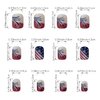 Independence Day Press on Nails Short Square 24Pcs Glossy Full Cover Acrylic French False Nails with Patriotic Designs Glue on Fingernails USA Flag Artificial July 4th Fake Nails for Women Girls