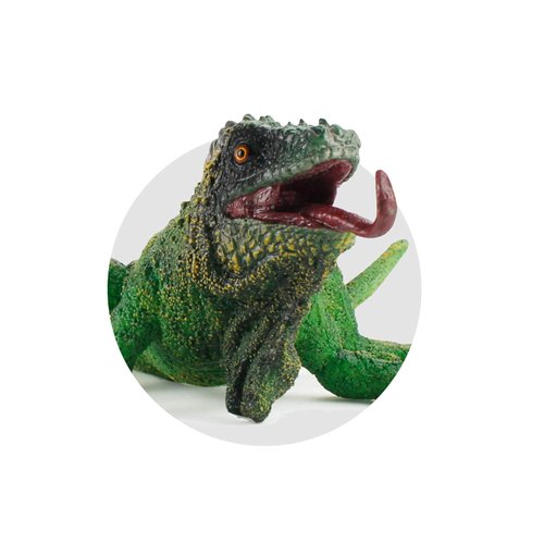 Fantarea Realistic Green Wild Animal Model Figures Lizard Figurines Party Favors Supplies Cake Toppers Decoration Collection Set Education Toys for Boys Girls Kid Toddlers