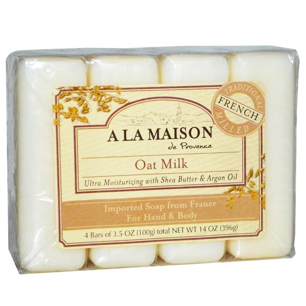 A LA MAISON Unscented Natural Goat Milk Bar Soap - Triple French Milled Unscented Natural Moisturizing Hand Soap Bar (4 Bars of Soap, 3.5 oz)