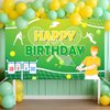 Avezano Tennis Happy Birthday Backdrop Banner Tennis Ball Happy Birthday Party Decorations for Teens Kids Sports Theme Tennis Lovers Birthday Party Supplies 70.8 x 43.3 Inch