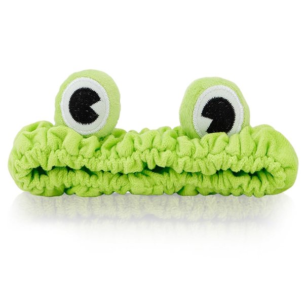 SuPoo Green Frog Eye Hair Wrap - Soft Microfiber Skincare Spa Headband for Women - Funny Design, Strong Water Absorbent, Perfect Size for Shower, Yoga, Face-washing, Makeup