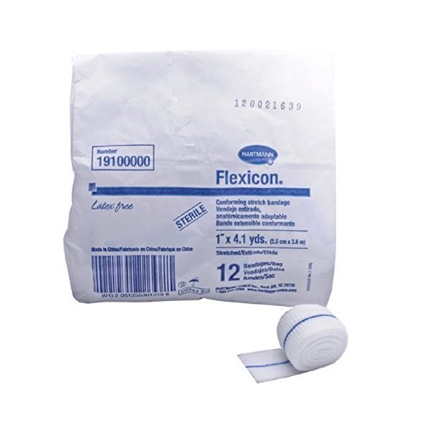 Flexicon Latex-Free Conforming Stretch Bandage, Sterile, 1 Inch X 4.1 Yards - 1/Pack of 12 Rolls