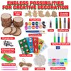 Christmas Wooden Ornament Craft - Includes 28 Ornaments - Wooden Painting Craft Kit for Kids & Adults with Wood Slices, Xmas Shapes, Glow in The Dark Paint, Gems, Glitter Glue, and Google Eyes
