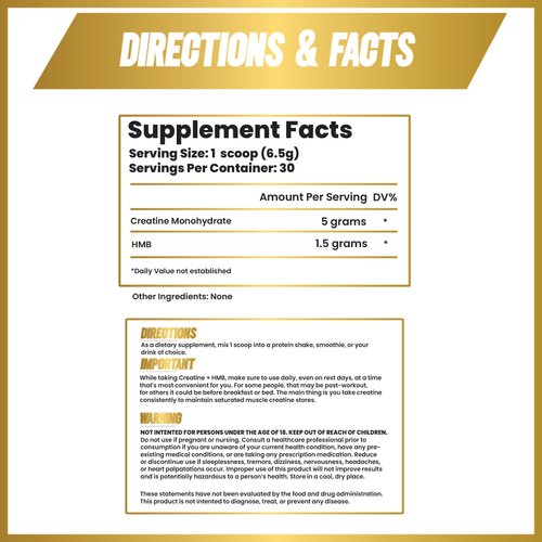 Creatine HMB - Creatine Powder for Men - Creatine Powder - Creatine Supplement - Creatine for Men - HMB Creatine - Creatine HMB Powder - Creatine - Creatine Monohydrate - 30 Servings - Unflavored