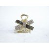 Generic Small mini gold black metal x bow shaped hair claw clip with crystals (Primary color: Rose gold)