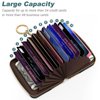 Nipichsha Credit Card Holder, Small RFID Card Wallet for Women, Slim Leather Card Holder Wallet, Credit Card Wallet Organizer, Pocket Business Card Case with Zipper & Keychain (Simple Abstract Art)