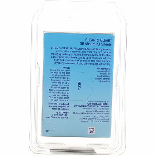 CLEAN & CLEAR Oil Absorbing Sheets 50 Each (Pack of 4)