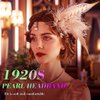GENBREE Peacock Hair Clip 1920s Feather Hair Piece Crystal Headband Prom Party Head Accessories for Women and Girls