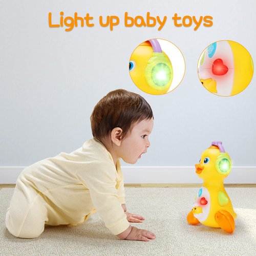 Baby Musical Duck Toy Dancing Crawling Tummy Time, Light Up Infant Toys 0-3-6 6-12 12-18 Months Birthday Gifts for 1 2 Year Old Boys Girls Baby Learning Development Toddler Toys Age 1-2