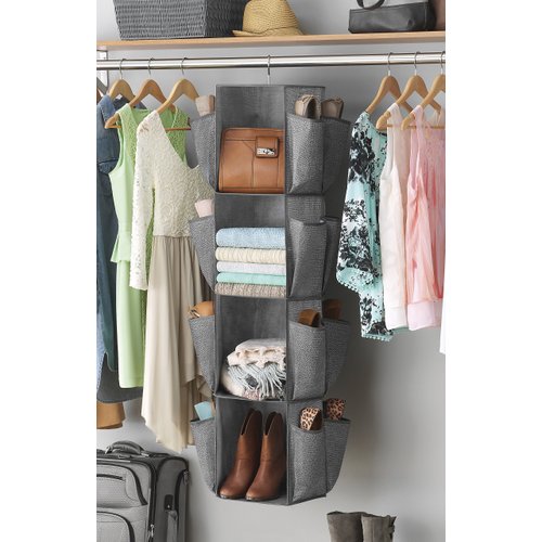 Whitmor Rotating Crosshatch Gray Closet Organizer 10 x 15 x 48 inches