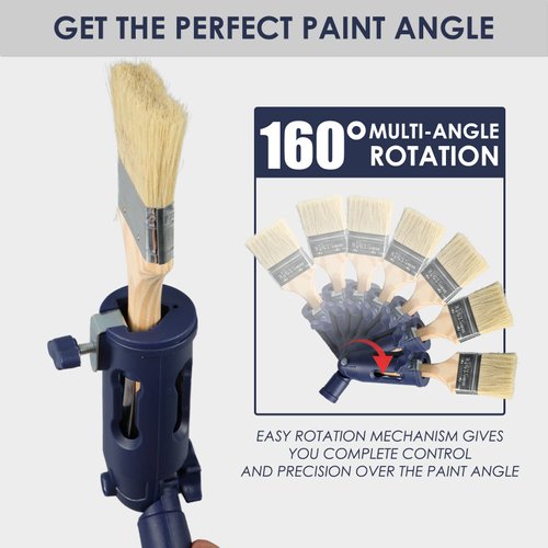 Aolamegs Multi-Angle Paint Brush Extension Tool for High Ceilings,Suitable for Fixing On Standard Threaded Extension Rod