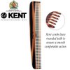 Kent 9T Double Tooth Dressing Table Comb, Tortoise Fine and Wide Tooth Coarse/Fine Dresser Comb for Hair, Beard, Mustache Styling, Grooming - For Men, Women, and Kids, Made in England